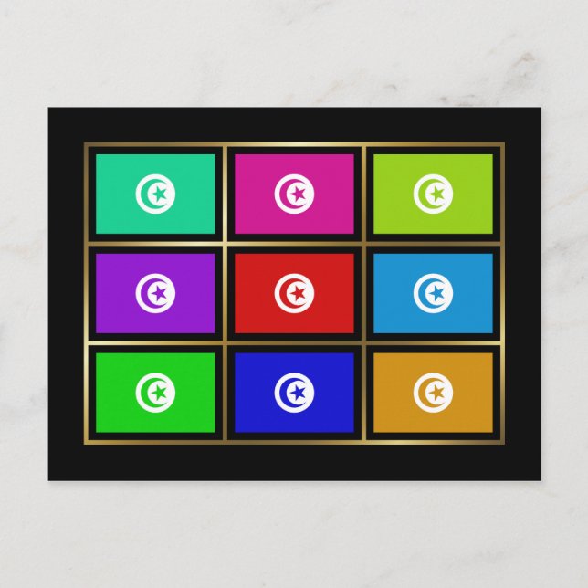 Postal Postcarta de las banderas multihumorísticas de Tún (Anverso)