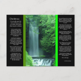 Postal Postcarta de las cataratas de DESIDERATA