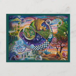 Postal Postcarta de las cuatro estaciones