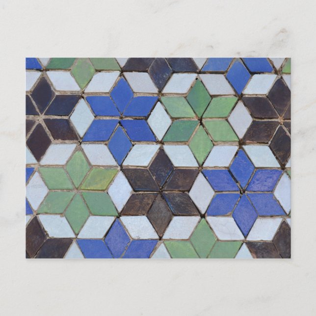 Postal Postcarta de las estrellas del mosaico árabe (Anverso)