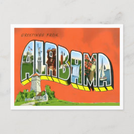 Postal Postcarta de las grandes letras de Alabama
