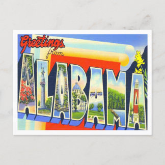 Postal Postcarta de las grandes letras de Alabama