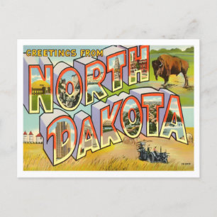 Postal Postcarta de las grandes letras de Dakota del Nort