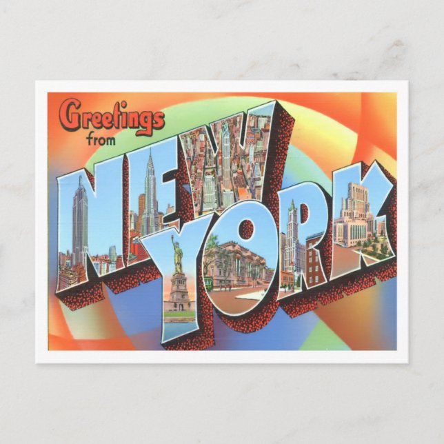 Postal Postcarta de las grandes letras de Nueva York (Anverso)