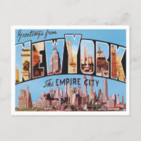 Postcarta de las grandes letras de Nueva York
