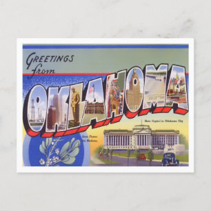 Postal Postcarta de las grandes letras de Oklahoma