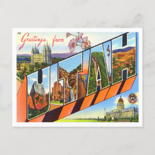 Postal Postcarta de las grandes letras de Utah