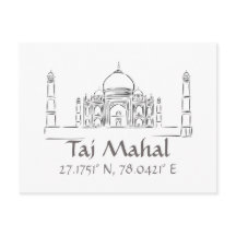 Postcarta de longitud Taj Mahal Latitude