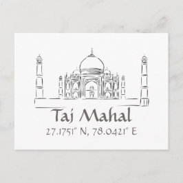 Postal Postcarta de longitud Taj Mahal Latitude