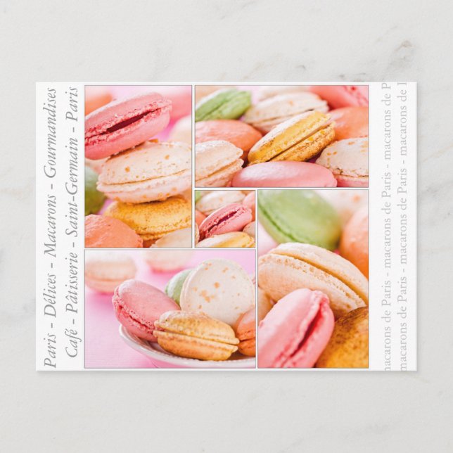 Postal Postcarta de los Macarons franceses (Anverso)