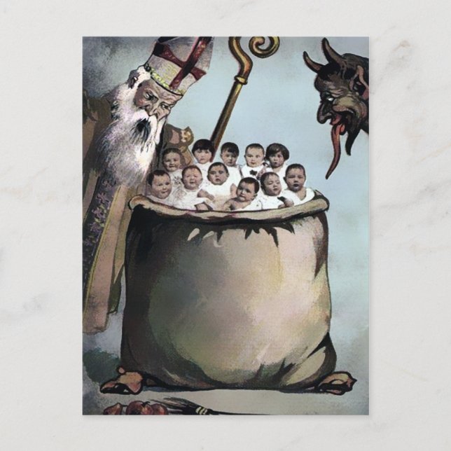 Postal Postcarta de los Navidades de Krampus en Victoria (Anverso)