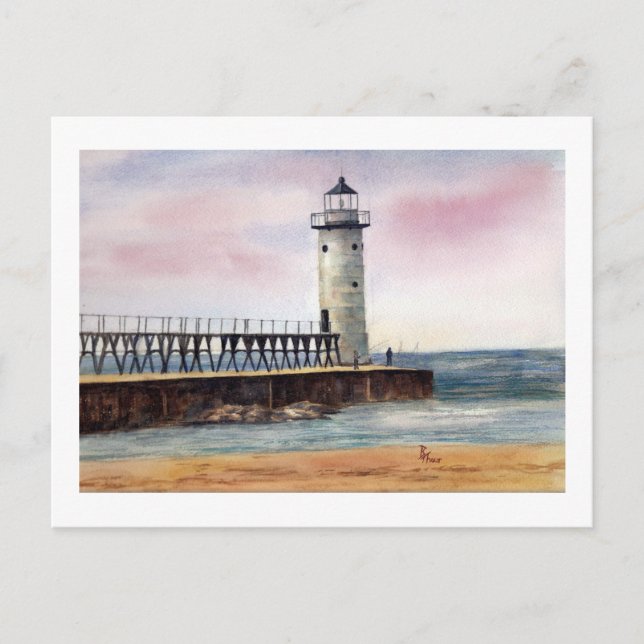 Postal Postcarta de luz Manistee North Pierhead (Anverso)
