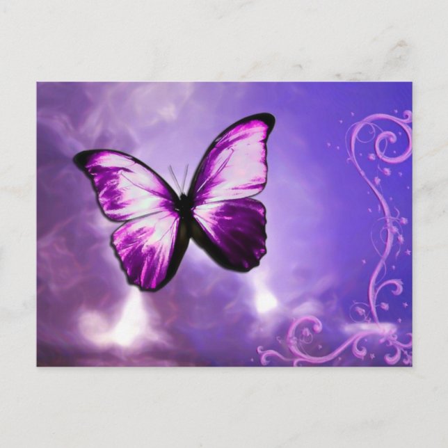 Postal Postcarta de mariposa púrpura (Anverso)