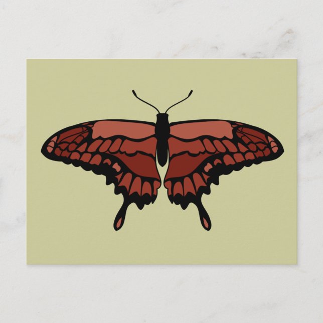 Postal Postcarta de mariposa roja (Anverso)