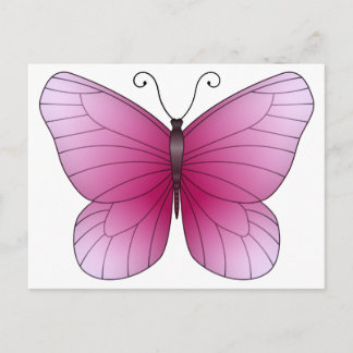 Postal Postcarta de mariposa rosa