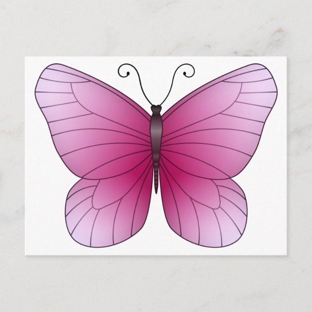 Postal Postcarta de mariposa rosa (Anverso)
