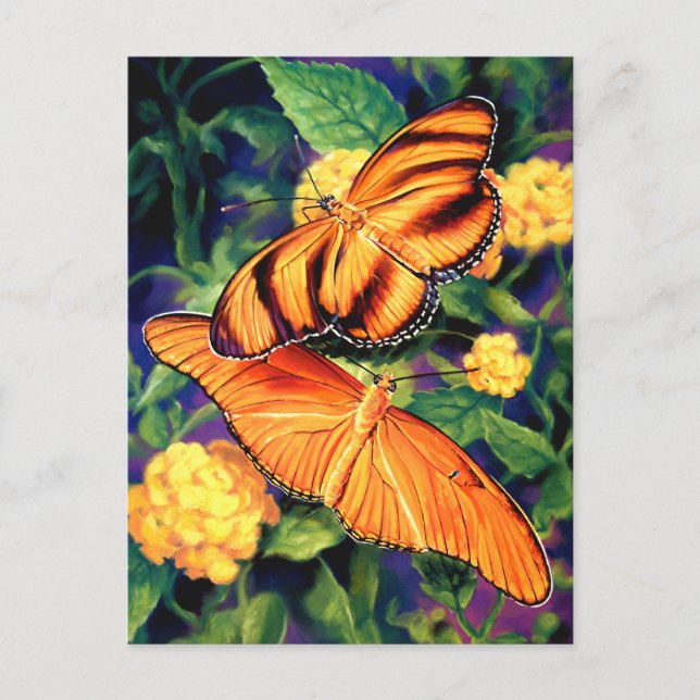 Postal Postcarta de mariposas pintadas (Anverso)