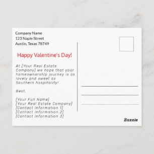 Postal Postcarta de mercadeo de Realtor de El día de San