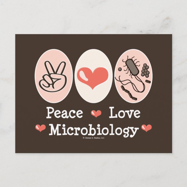 Postal Postcarta de microbiología de amor por la paz (Anverso)