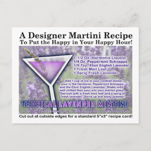 Postal Postcarta de Mint Martini de Lavanda Tropical
