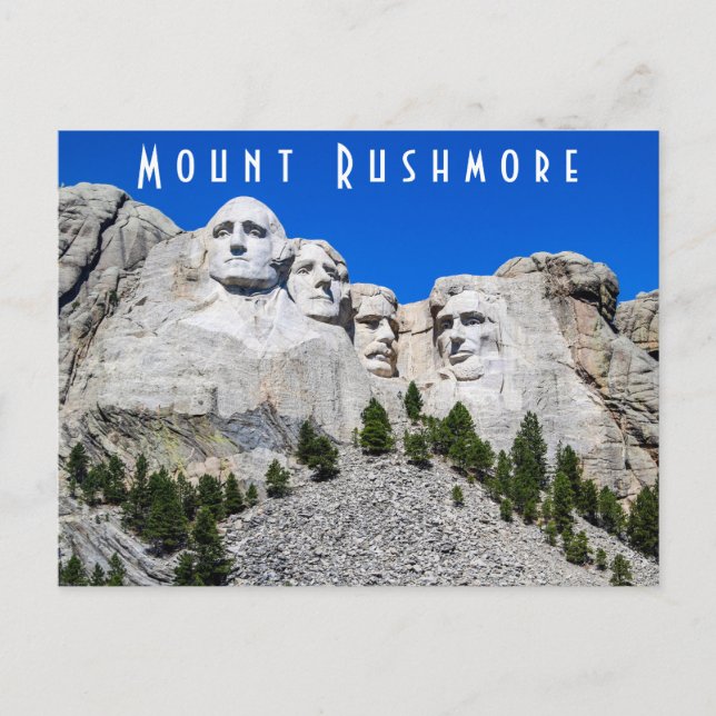 Postal Postcarta de Mount Rushmore (Anverso)