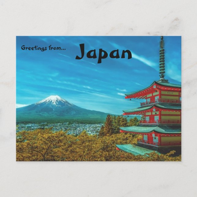 Postal Postcarta de Mt Fuji Japón (Anverso)