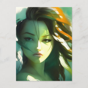 Postal Postcarta de mujer de belleza de AI