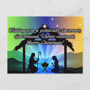 Postal Postcarta de Navidades cristianos políticamente in