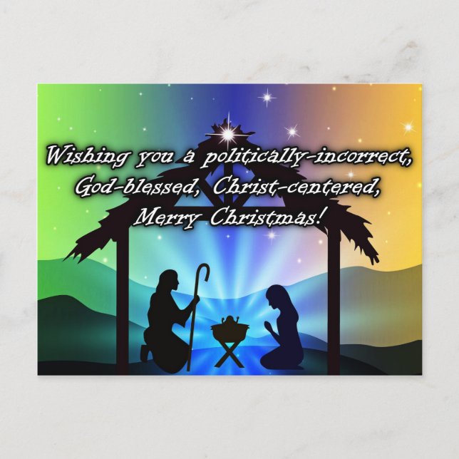 Postal Postcarta de Navidades cristianos políticamente in (Anverso)