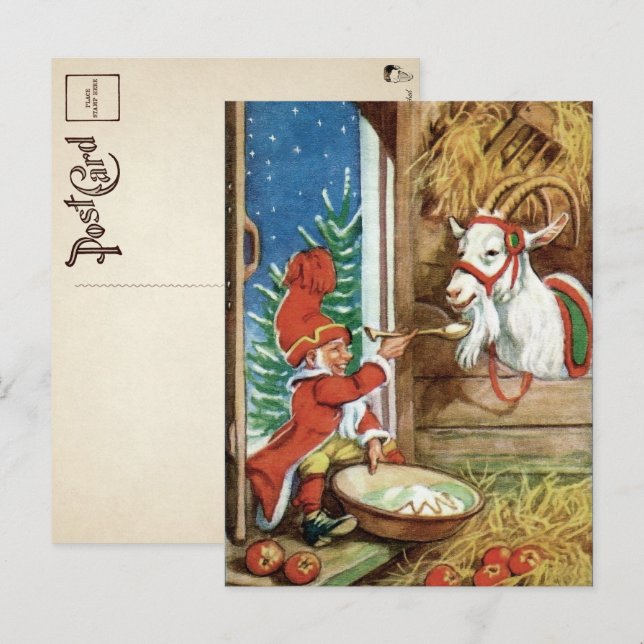 Postal Postcarta de Navidades de la vieja victoriana Yule (Anverso / Reverso)