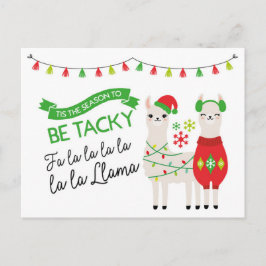 Postal Postcarta de Navidades de suéter feo de Llama