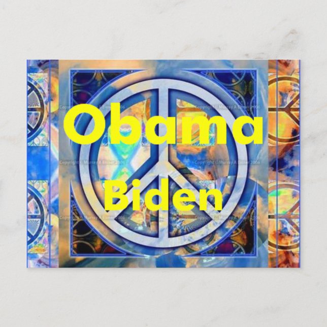 Postal Postcarta de Obama Biden PEACE (Anverso)