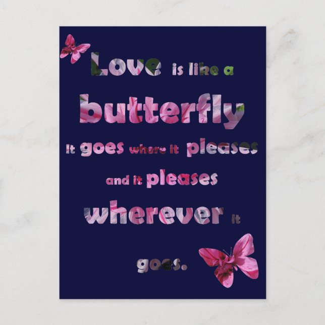 Postal Postcarta de oferta de mariposa (Anverso)