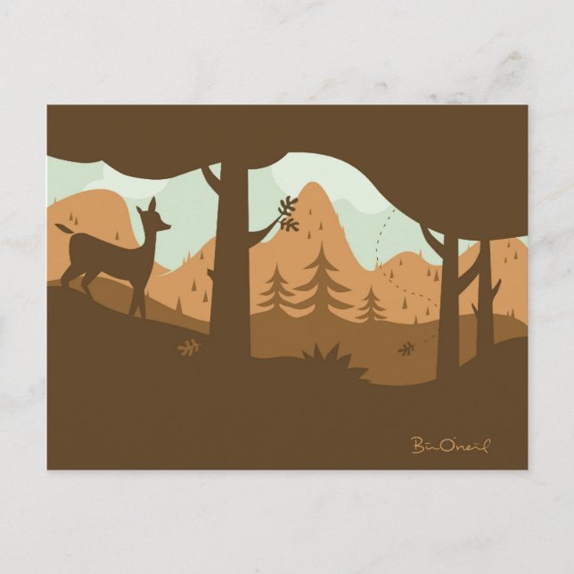Postal Postcarta de paisaje otoñal (Anverso)