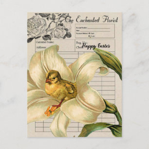 Postal Postcarta de Pascua de la Ephemera Collage Vintage
