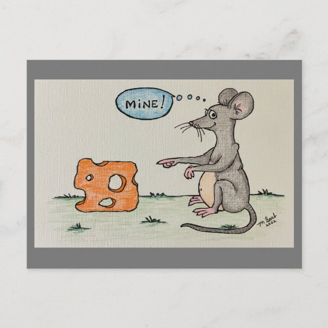 Postal Postcarta de paso del ratón hambriento (Anverso)