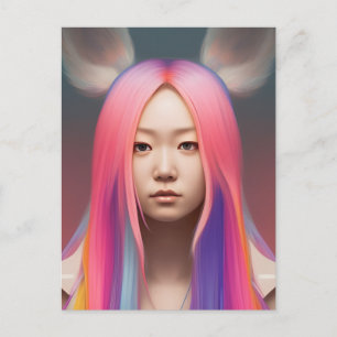 Postal Postcarta de Pastel Hair Woman