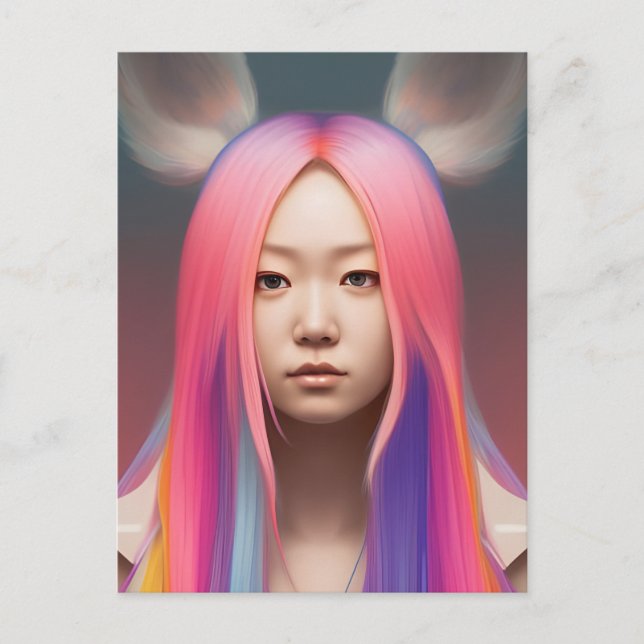 Postal Postcarta de Pastel Hair Woman (Anverso)