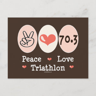 Postal Postcarta de Peace Love Triathlon