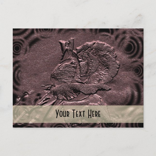 Postal Postcarta de Personalizable floral de Plum Rosebud (Anverso)