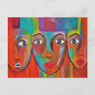 Postal Postcarta de pintura al óleo para mujeres africana