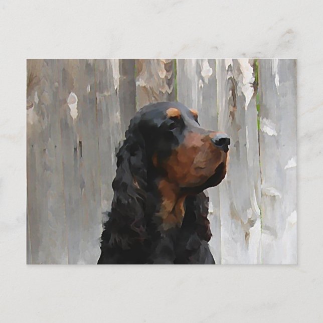 Postal Postcarta de pintura de Gordon Setter (Anverso)