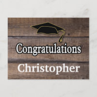 Postcarta de postulación para graduación en madera