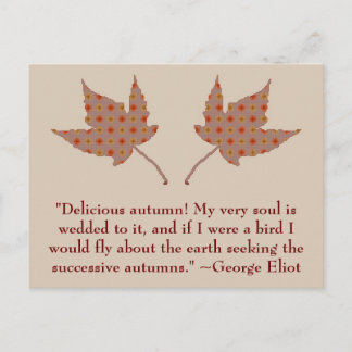 Postal Postcarta de presupuesto de otoño de George Eliot
