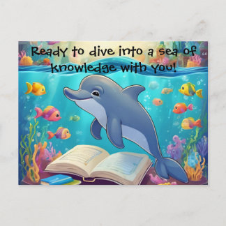 Postal Postcarta de profesor a alumno delfín