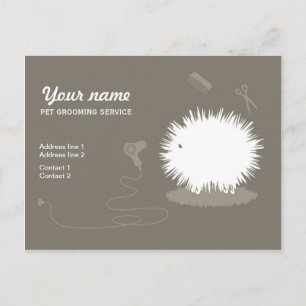 Postal Postcarta de promoción de grooming mascota diverti