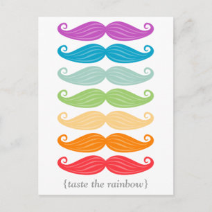 Postal Postcarta de Rainbow Mustaches