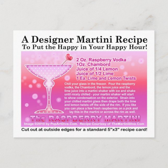 Postal Postcarta de Raspberry Martini (Anverso)