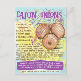 Postal Postcarta de receta de Cajun Onions