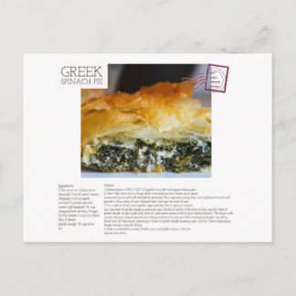 Postal Postcarta de receta de crema de espinaca gREGA